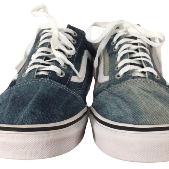 Vans Old Skool Denim Acid Wash Lace-Up Skate Shoes - Sz Men’s 10.5/ Women’s 12 - Picture 6 of 9